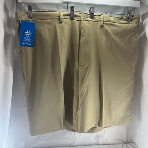 Haggar Tan Flat Front Shorts Classic Style